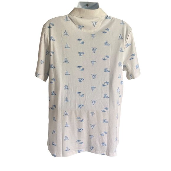 Tackle & Tides Coastal Print Polo Shirt Men's Size Large - Picture 8 of 10